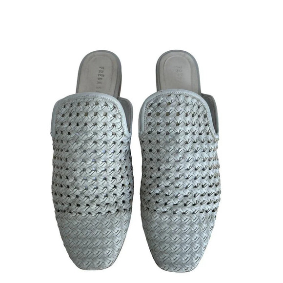 Freda Salvador Murphy Woven Leather Mules Perforated Slip On Shoe Misty Grey 9.5 - Picture 1 of 5